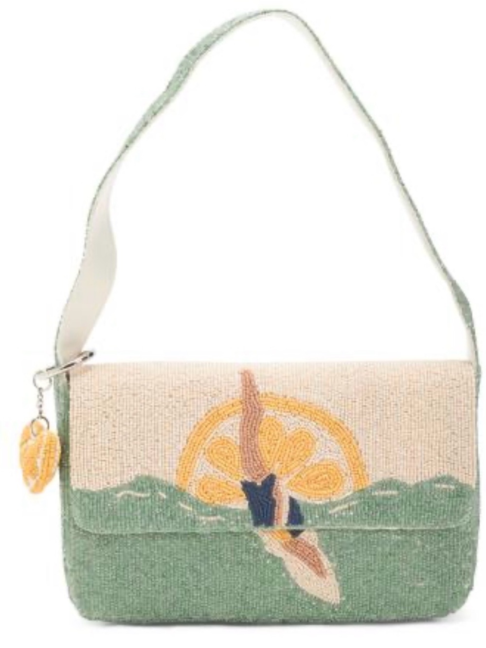 MADE IN INDIA
beaded sea dive lemon shoulder bag NWT
